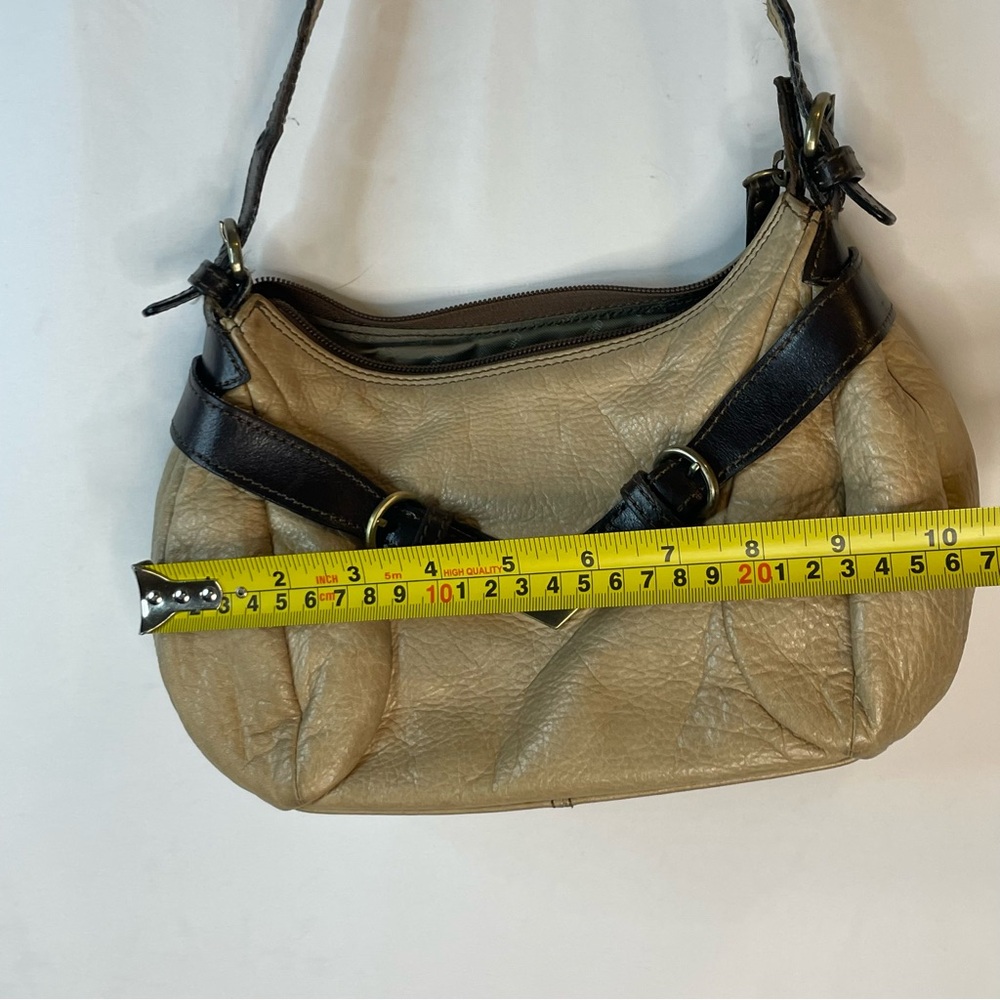 y2k THE TREND leather shoulder bag Italian made purse buckle detail baguette - Picture 14 of 16